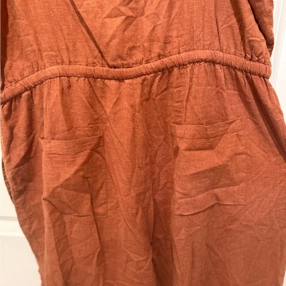 Toad & Co. Women’s Taj Hemp Sleeveless Jumpsuit Rust Size Large - Picture 8 of 10